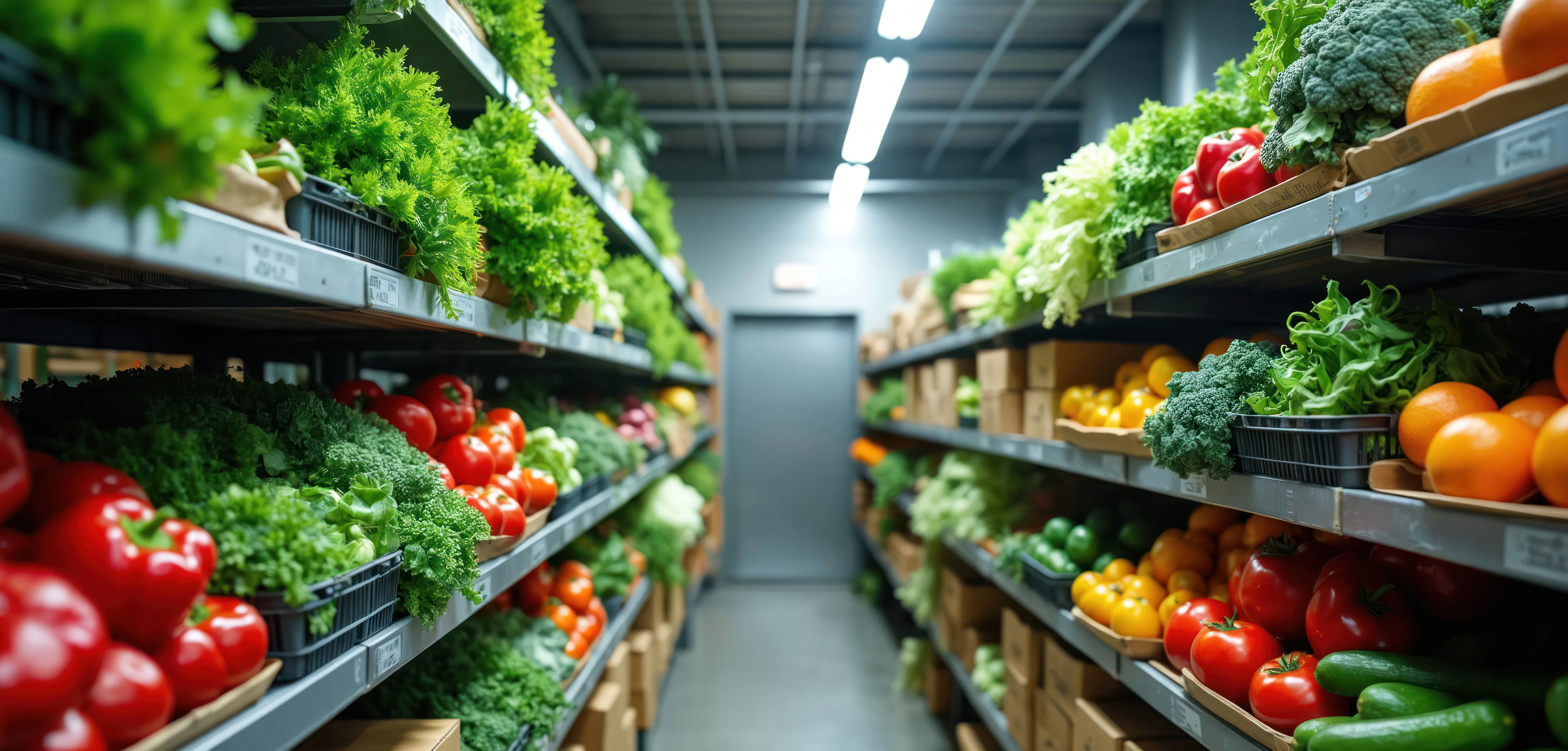 Cold-storage produce racks