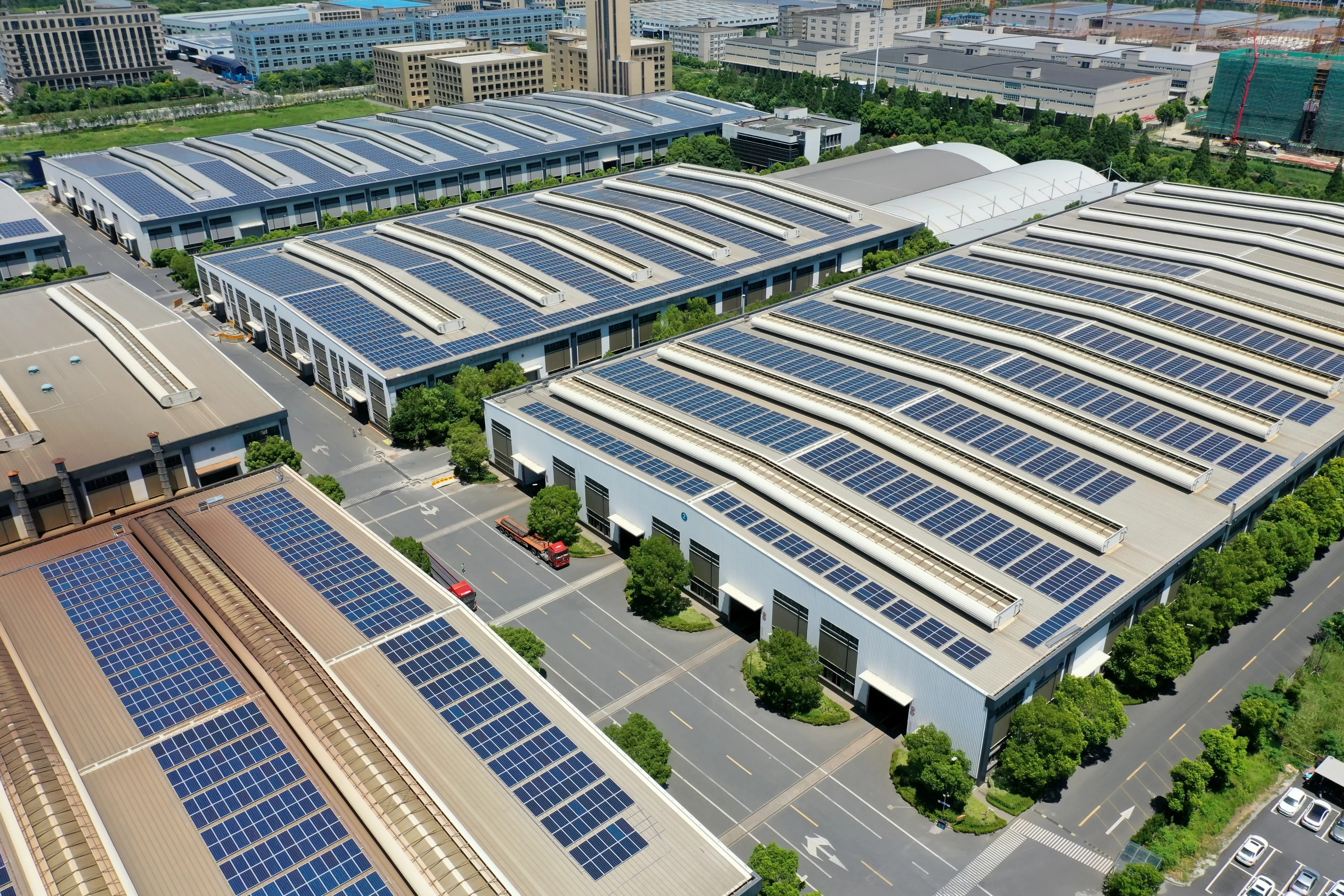 Industrial estate with rooftop solar PV